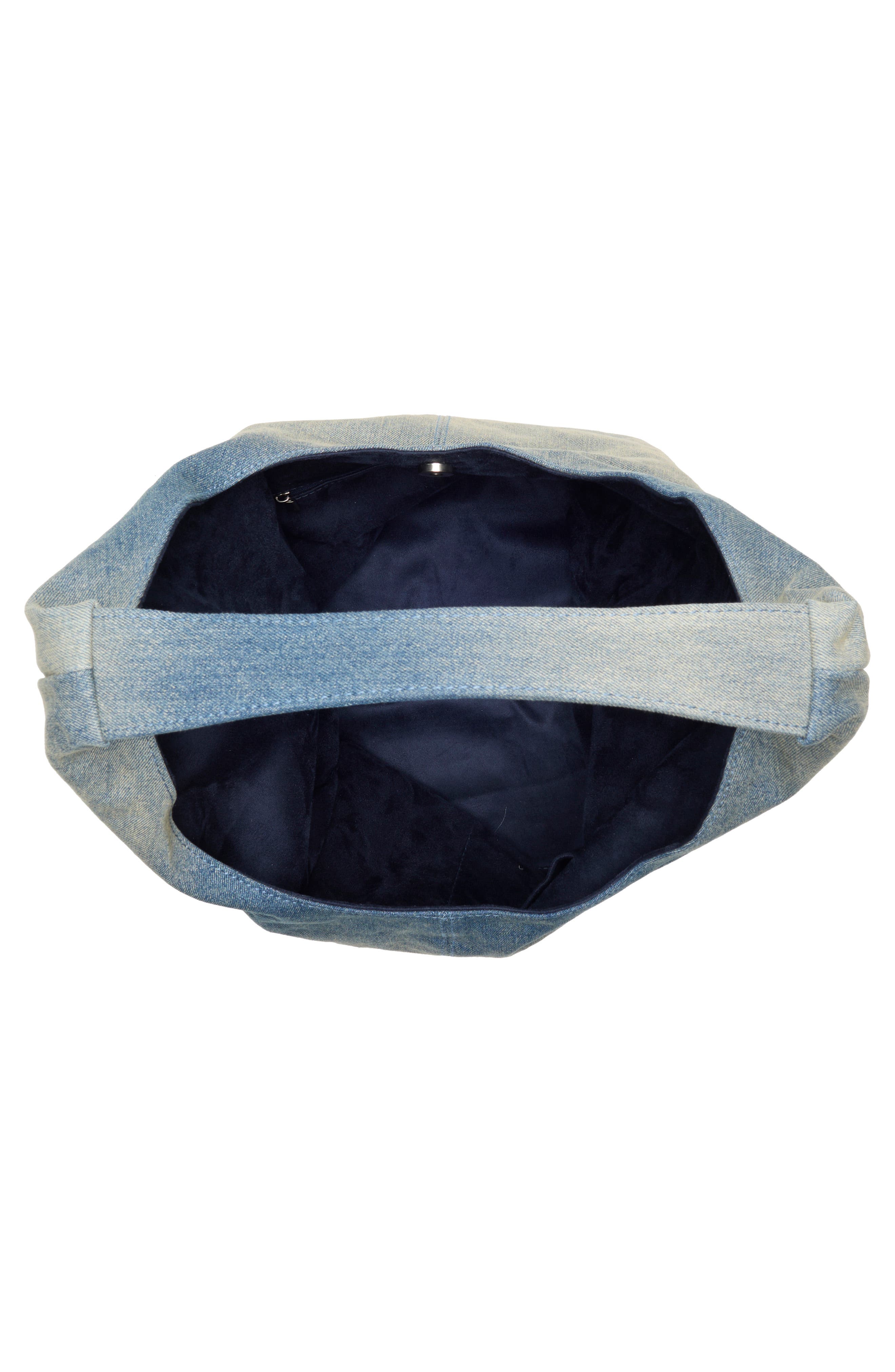 Steve Madden Niccola Denim Hobo Shoulder Bag & Pouch, Alternate, color, Denim
