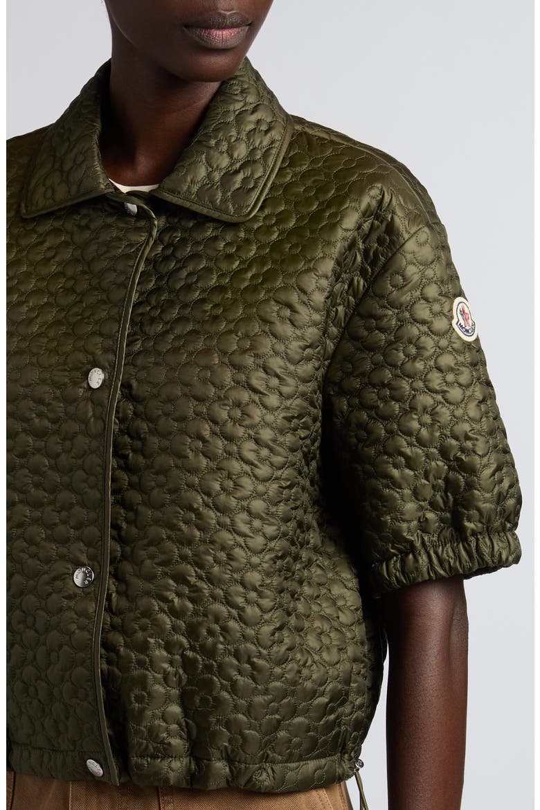 Flower Quilted Short Sleeve Jacket, Alternate, color, DEEP DEPTHS