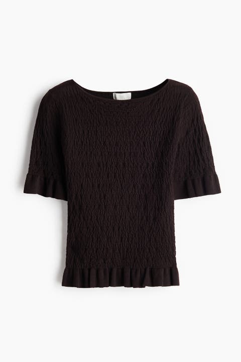 Textured-knit Top