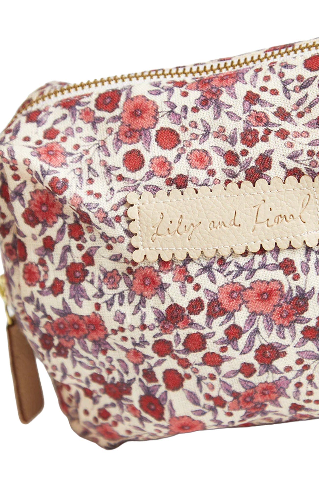 Print Cosmetic Bag, Alternate, color, Pink