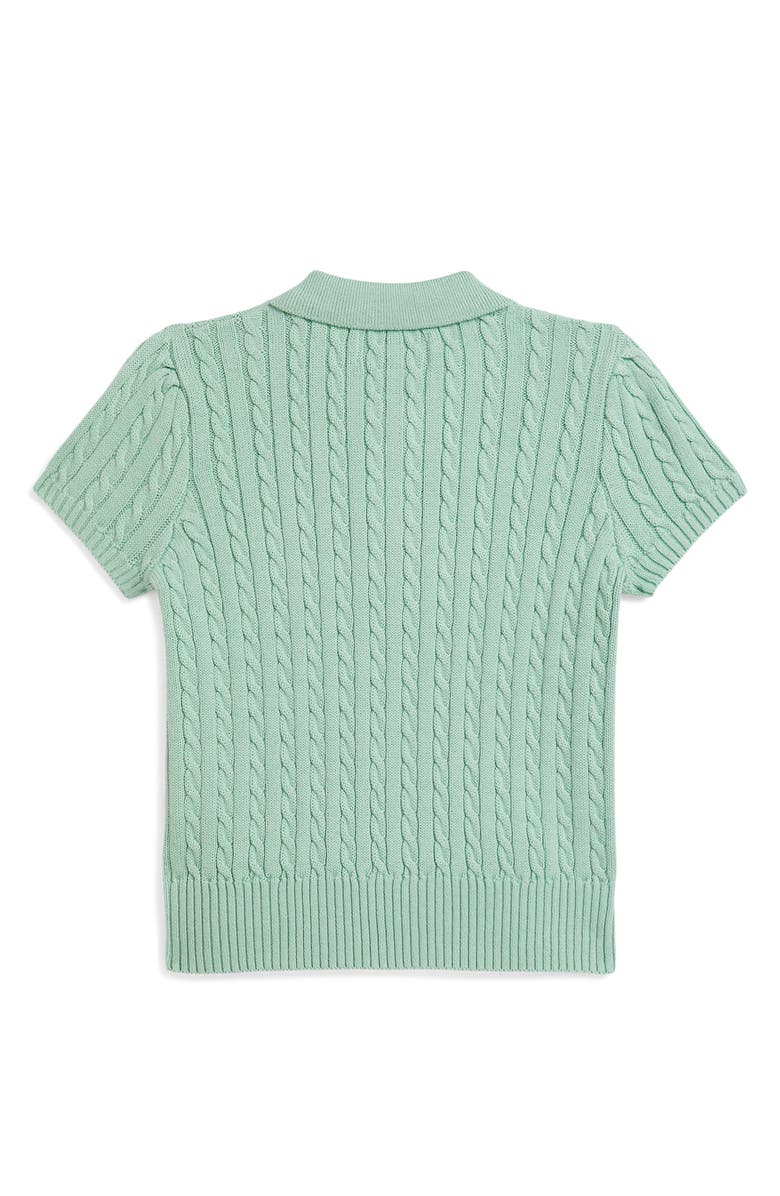 Polo Ralph Lauren Kids' Cabled Cotton Polo Sweater, Alternate, color, Celadon