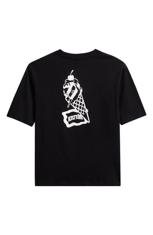 Icecream Kids' Cone Man Cotton Jersey Graphic T-shirt In Black