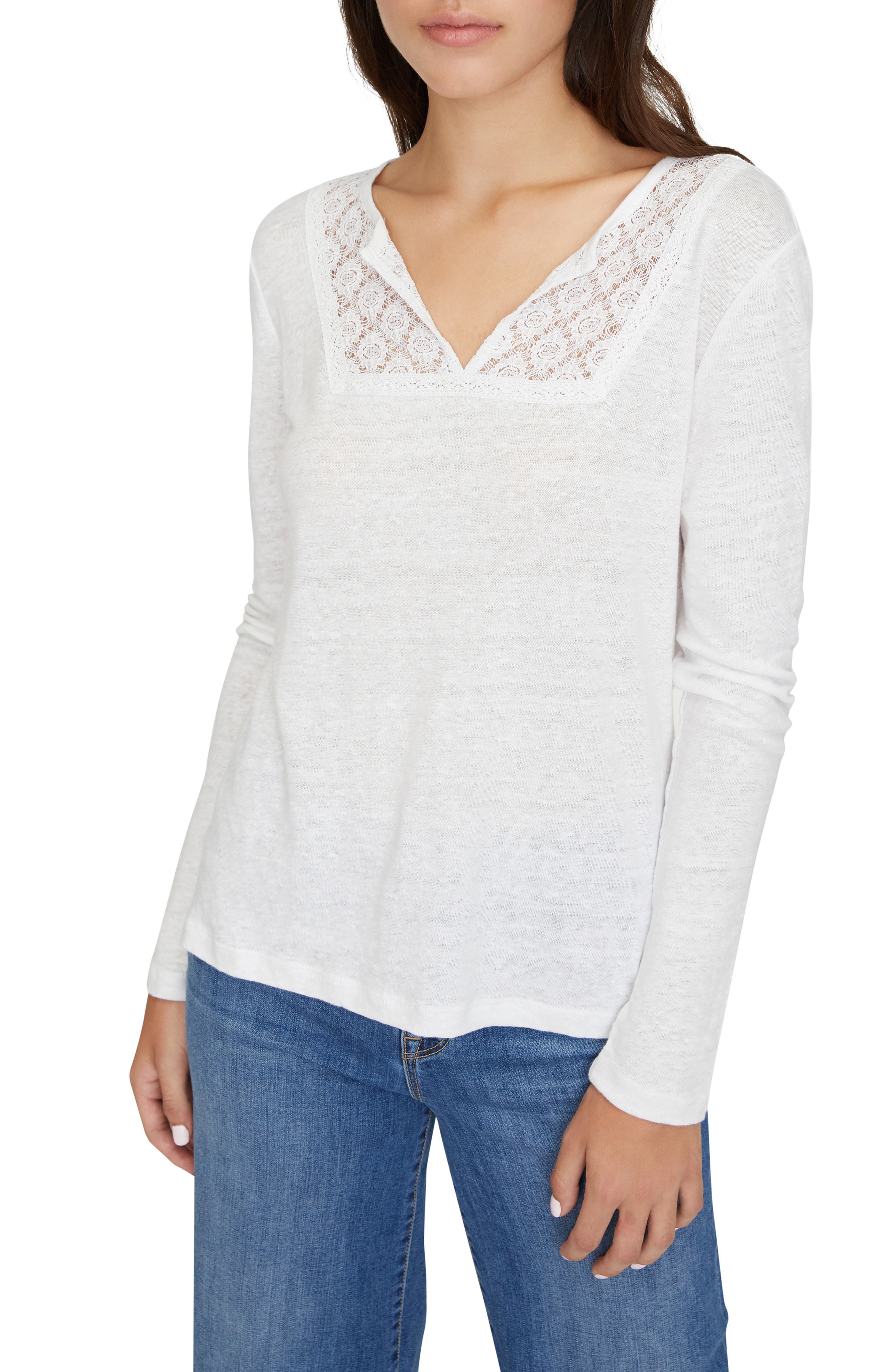 Sanctuary Lora Crochet Lace Neck T-Shirt (Women) | Nordstromrack