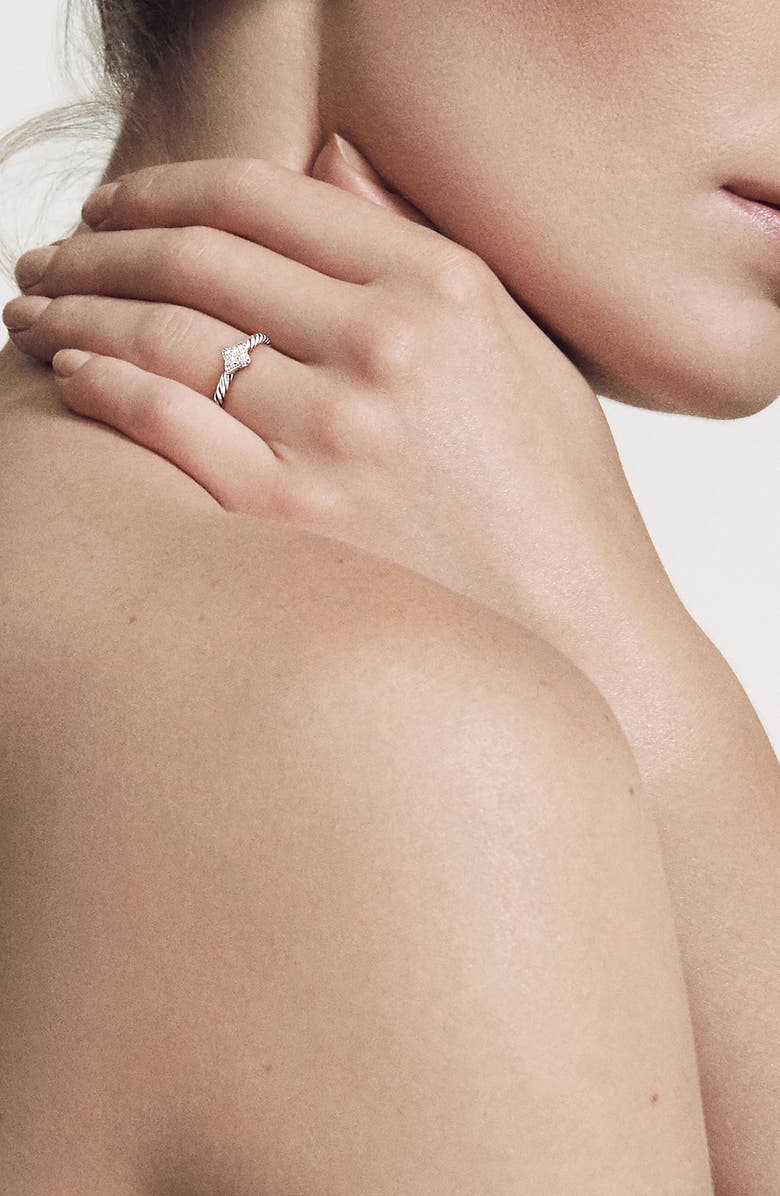 David Yurman Cable Collectibles Quatrefoil Ring with Diamonds, Alternate, color, Diamond