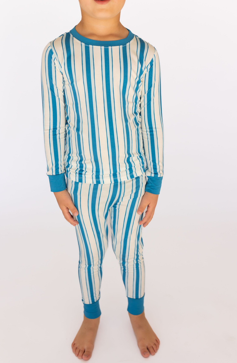 In My Jammers Milo Two Piece Set, Alternate, color, Cream / Blue Stripe