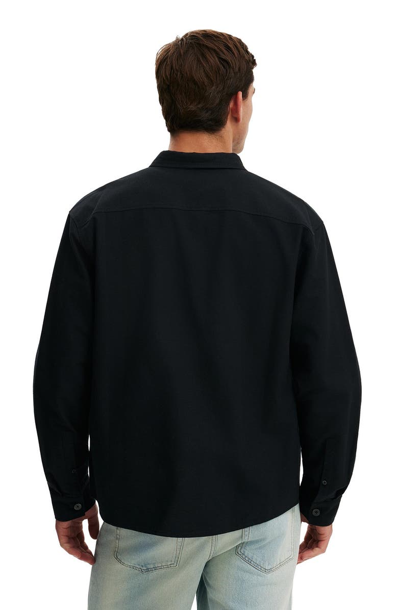 Cotton On Men's Bedford Long Sleeve Shirt, Alternate, color, Black Emb