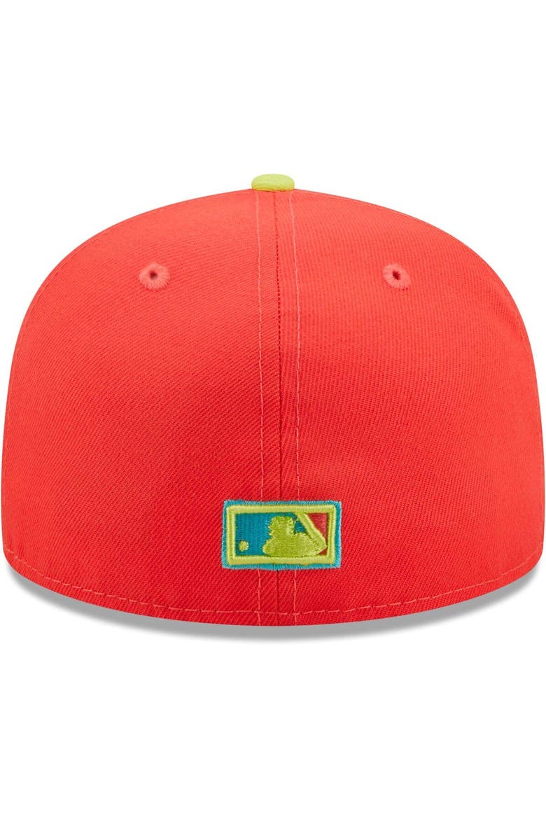 Men's New Era Red/Neon Green San Francisco Giants   Lava Highlighter Combo 59FIFTY Fitted Hat, Alternate, color, Red