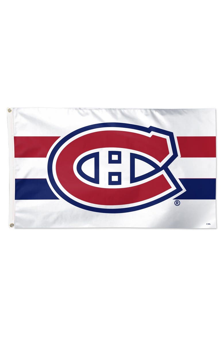 Montreal Canadiens 3' x 5' Horizontal Stripe Deluxe Single-Sided Flag, Main, color, White