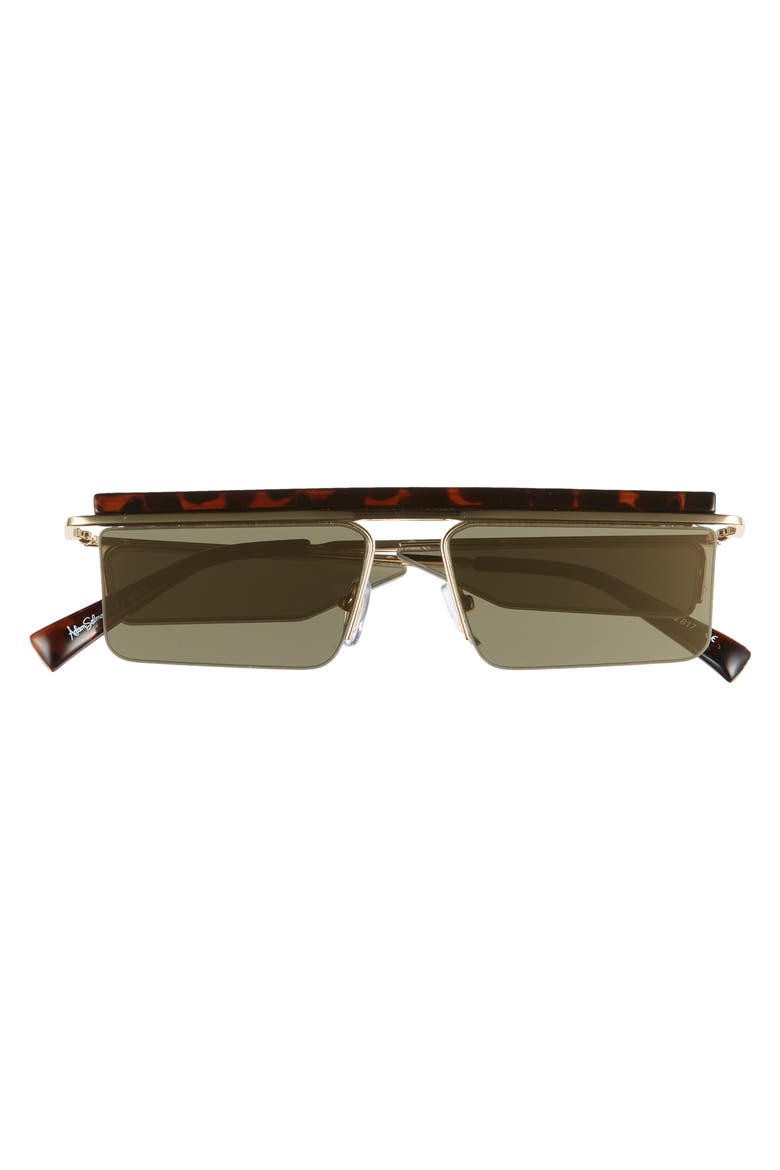 Luxe The Flex 55mm Semi Rimless Sunglasses, Alternate, color, LEOPARD/ GOLD