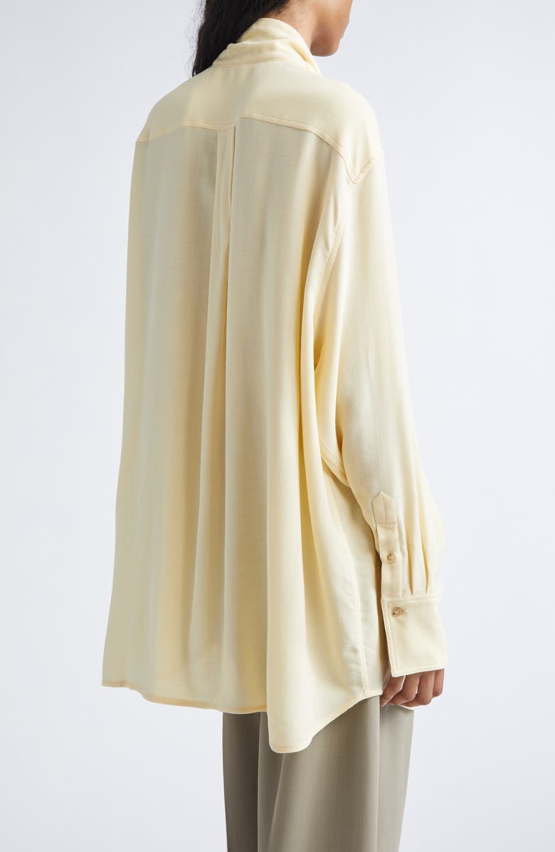 TOTEME Oversize Twill Scarf Shirt, Alternate, color, Champagne