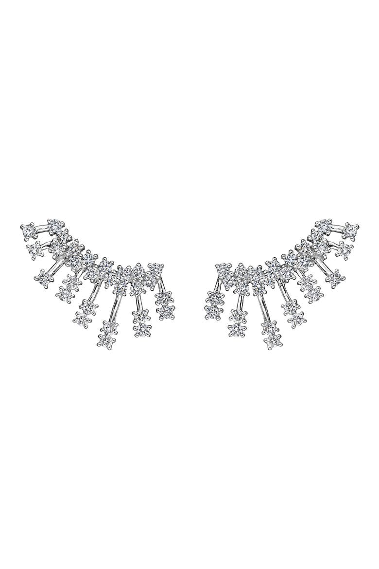 Luminus Diamond Ear Crawlers, Main, color, WHITE GOLD