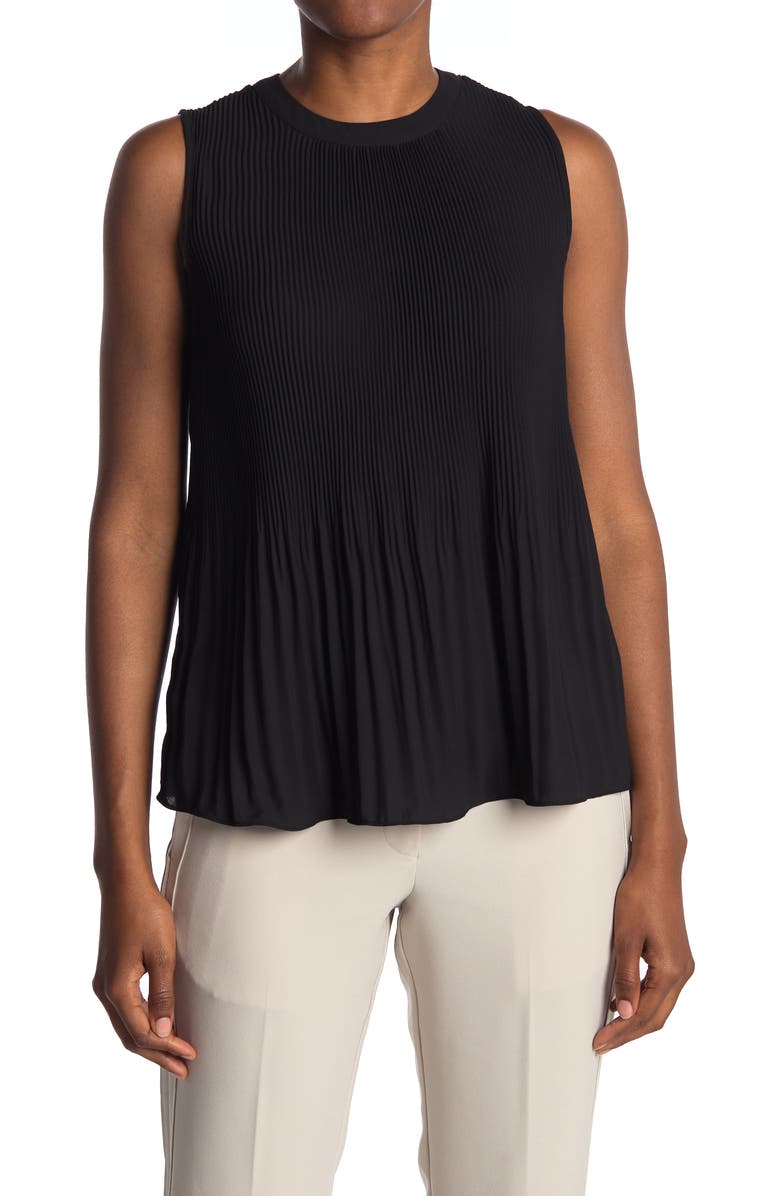 Adrianna Papell Pleated Sleeveless Tank Top, Main, color, 