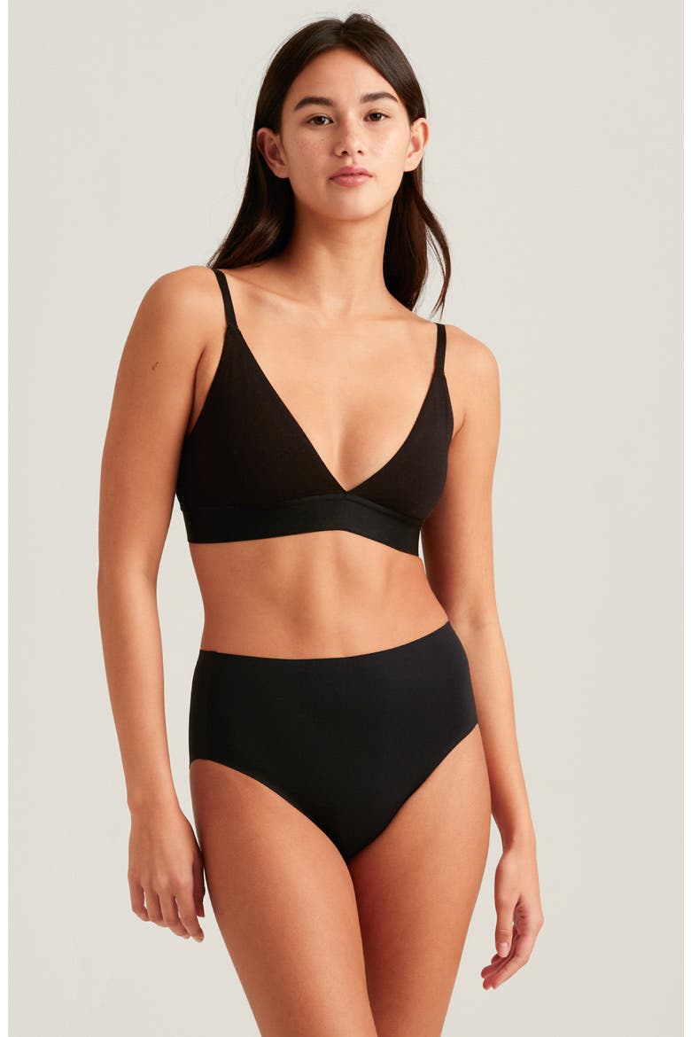 Seamless High Waist Briefs, Alternate, color, BLACK