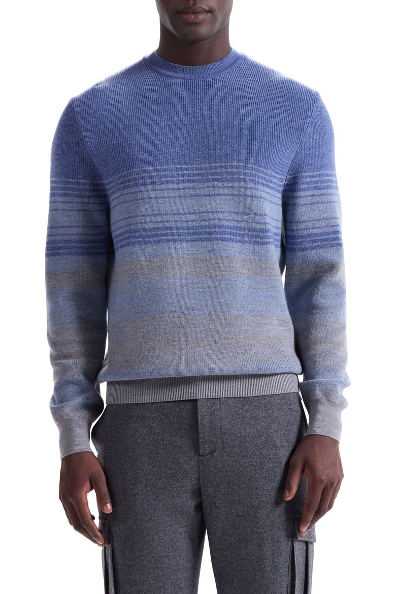 Gradient Stripe Merino Wool Sweater, Main, color, COBALT
