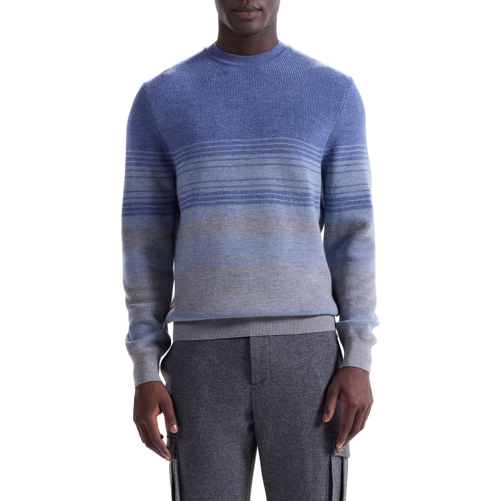 Bugatchi Gradient Stripe Merino Wool Sweater In Blue