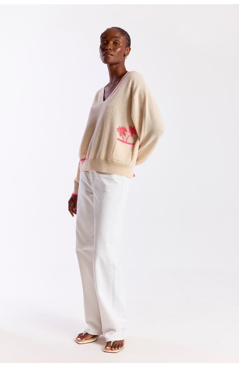 Brodie Pure Cashmere Palm Pocket 100% Cashmere V-Neck Sweater, Alternate, color, Lace