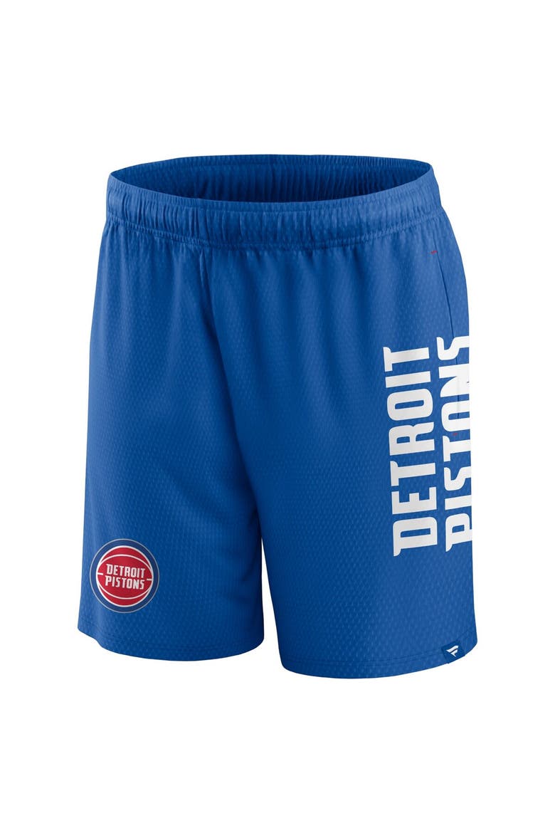 Men's Fanatics Branded Blue Detroit Pistons Post Up Mesh Shorts, Alternate, color, Blue