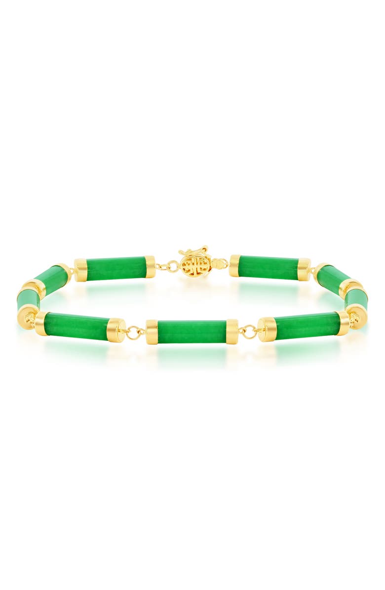 SIMONA 14K Yellow Gold & Jade Linked Bars Bracelet, Main, color, 