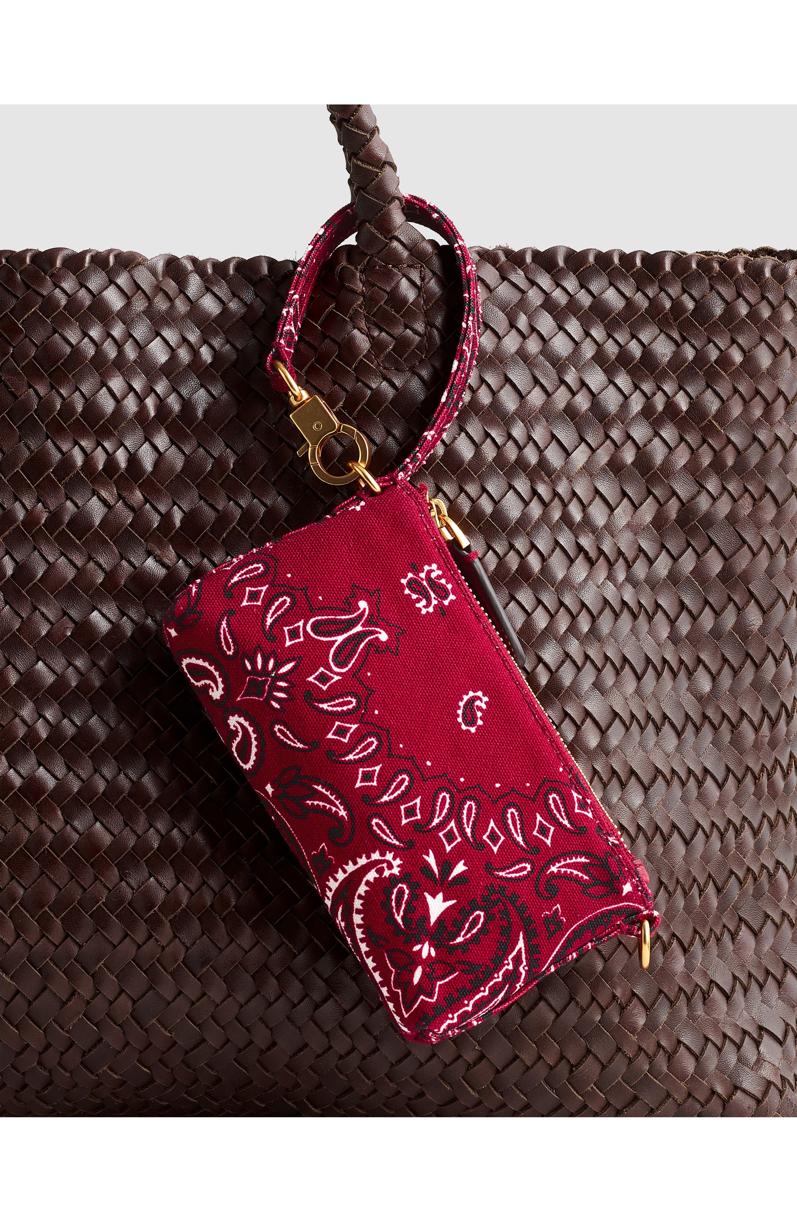 Bandana Mini Pouch, Alternate, color, BARN RED