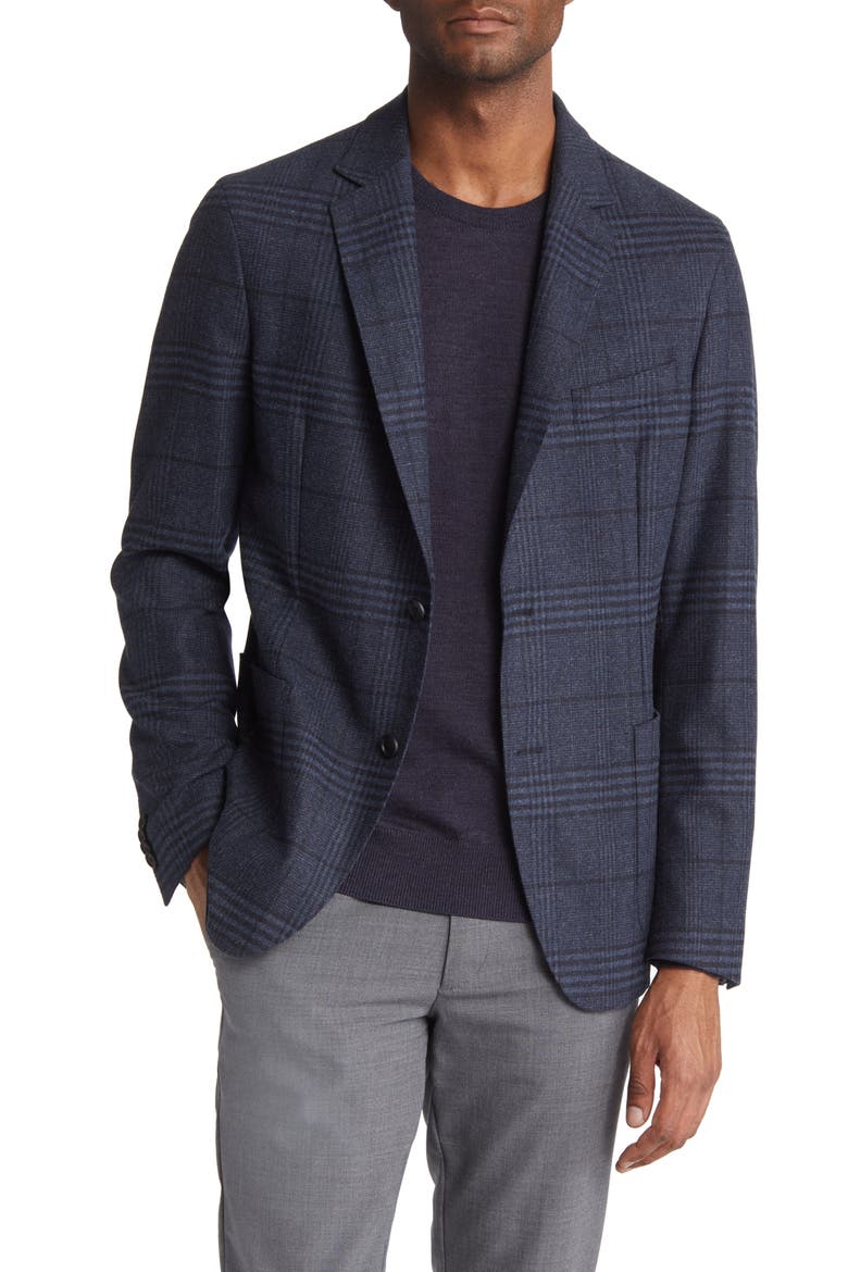 Hanry Plaid Sport Coat, Main, color, DK BU