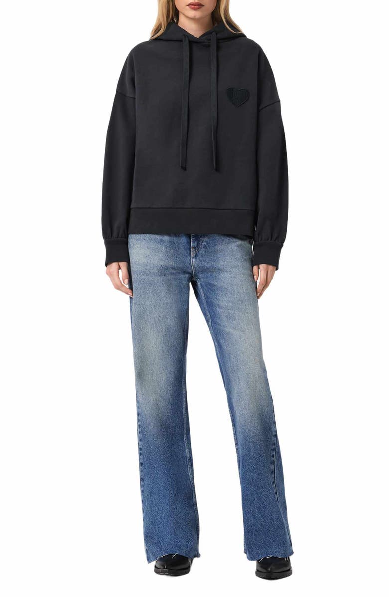 AllSaints Lover Eli Cotton Hoodie, Alternate, color, Graphite Blue