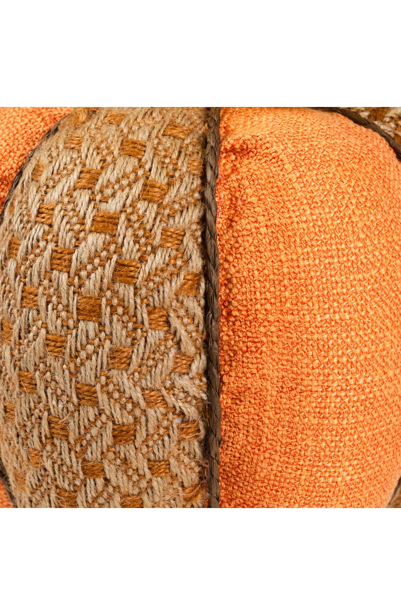 Northlight Woven Jute and Burlap Fall Harvest Pumpkin with Pinecone - 8.5" - Orange and Brown, Alternate, color, 