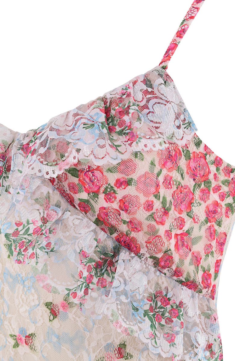 Agua Bendita Alana Lace & Ruffle Sleeveless Cover-Up Maxi Dress, Alternate, color, White