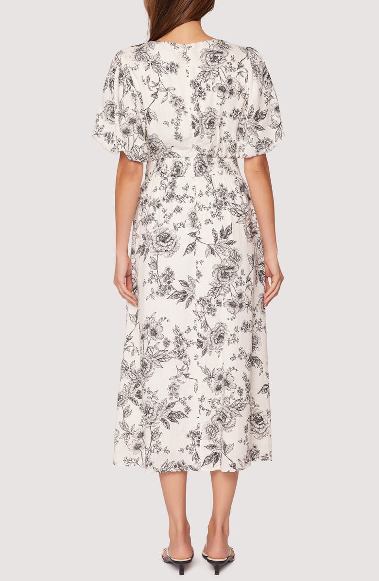 Lost + Wander Rose Haven Short Sleeve Floral Midi Dress, Alternate, color, 