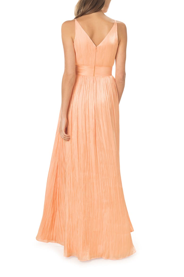 Danae Crinkle A-Line Gown, Alternate, color, PEACH