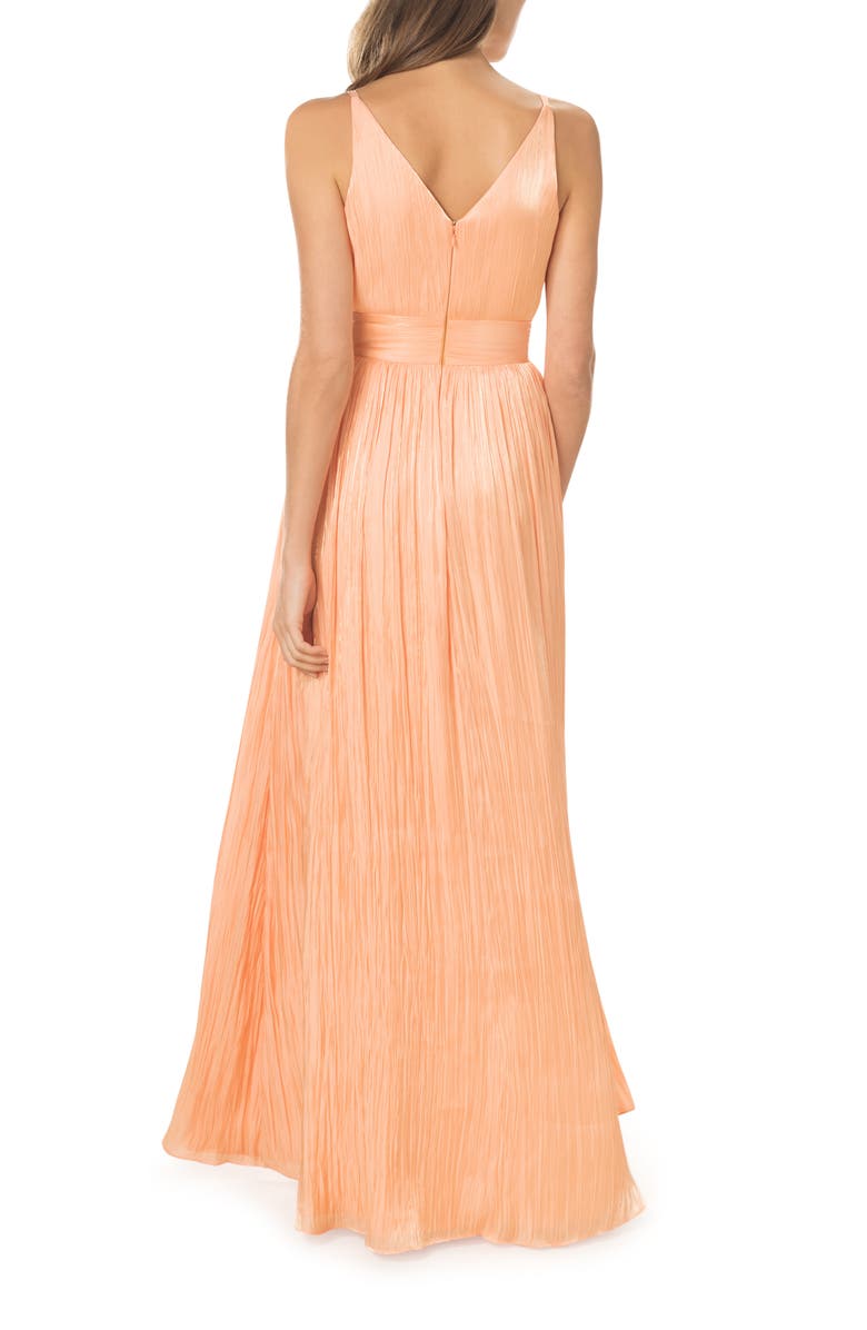 Dress the Population Danae Crinkle A-Line Gown, Alternate, color, Peach