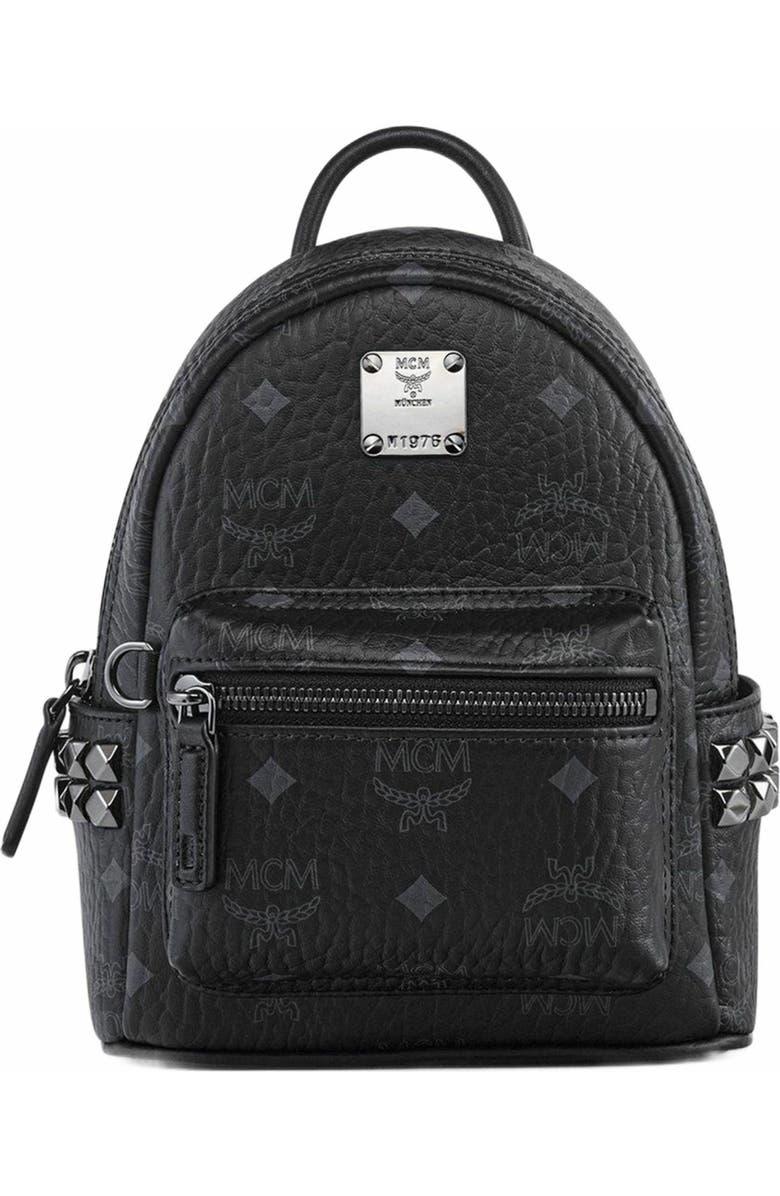 MCM Stark Bebe Boo Side Studs Backpack in Visetos, Main, color,