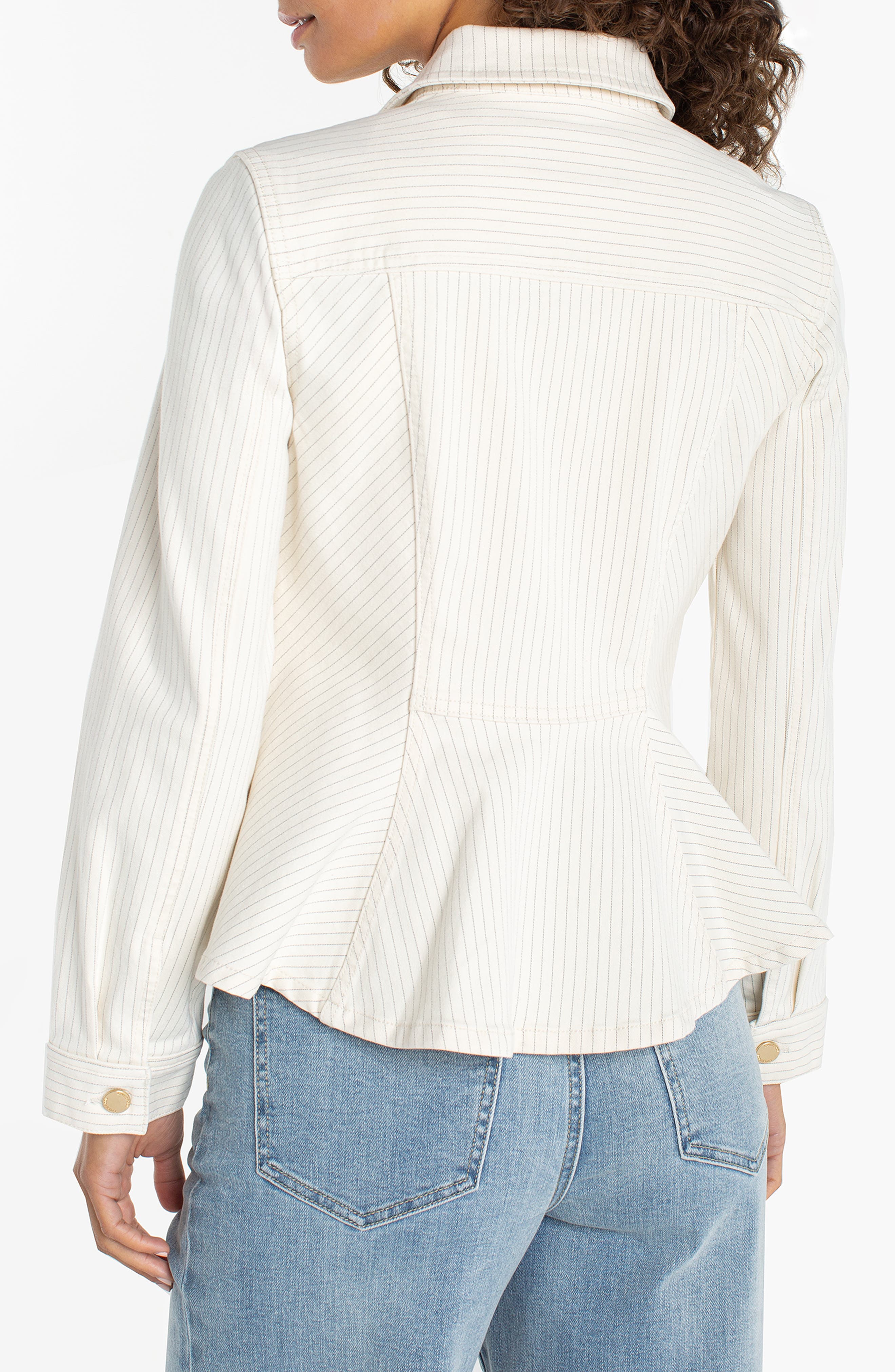 Liverpool Los Angeles Stripe Fit & Flare Denim Trucker Jacket — фото 2