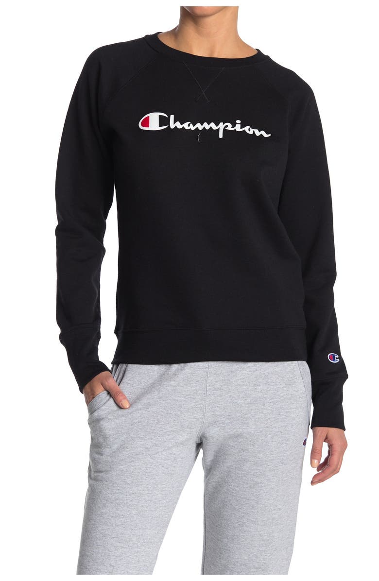 Champion Powerblend Graphic Sweatshirt, Main, color, 