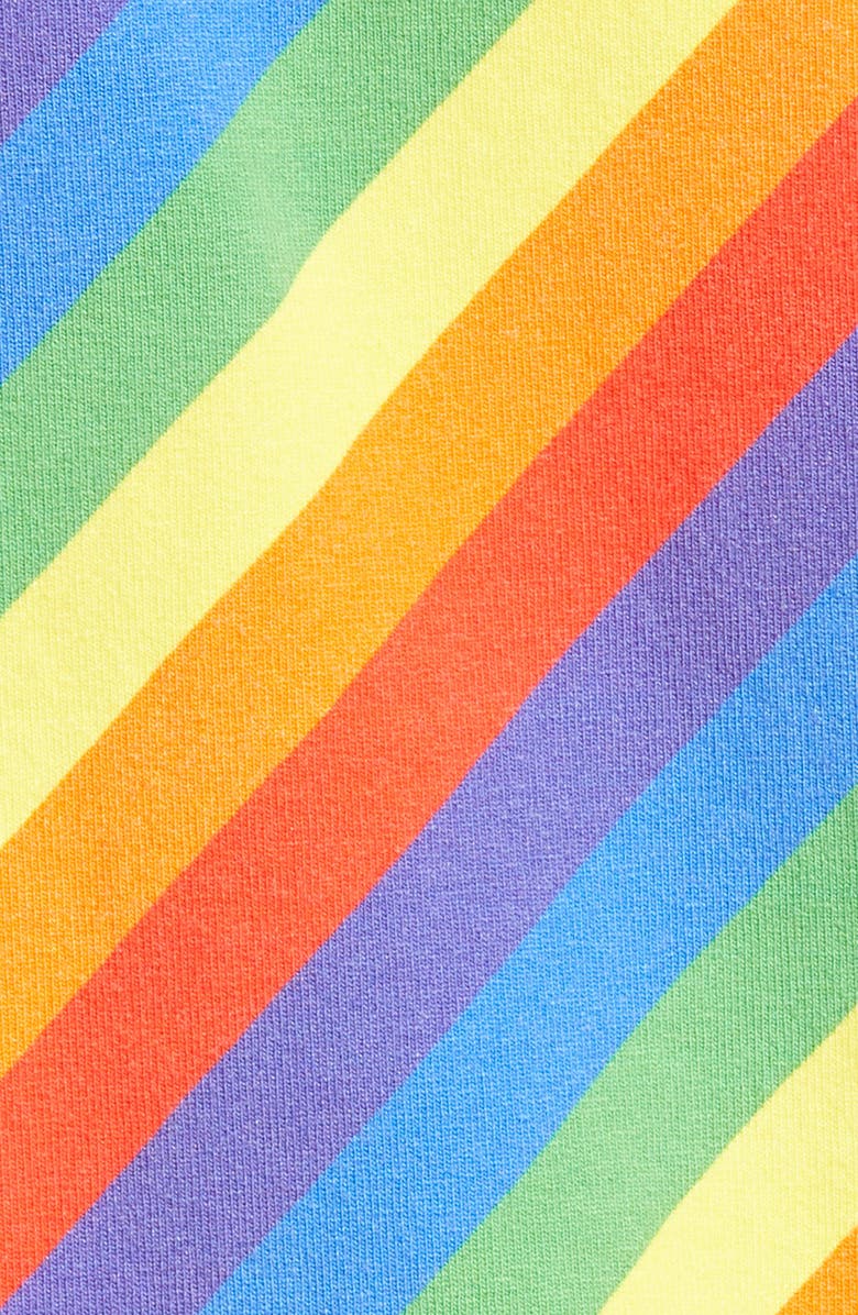 Balenciaga Rainbow Stripe Jersey Tee, Alternate, color,