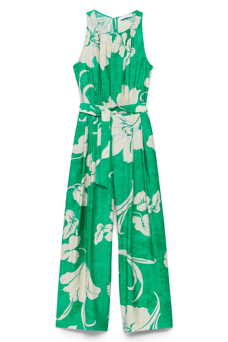Belted Sleeveless Wide Leg Jumpsuit, Alternate, color, GREEN