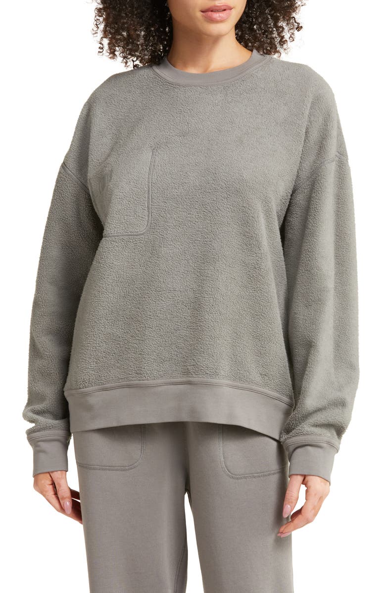 Lunya Silksweats<sup>™</sup> Oversize Cotton Blend Pajama Sweatshirt, Alternate, color, Ebbing Fog