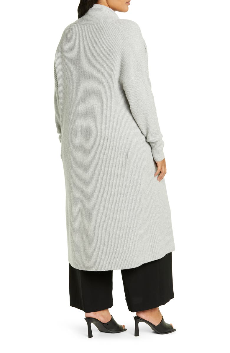 Open Edit Rib Open Front Long Cardigan, Alternate, color,