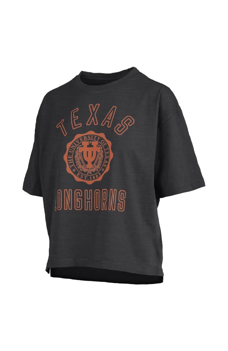PRESSBOX Women's Pressbox Black Texas Longhorns Motley Crew Bishop Waist Length Oversized Slub T-Shirt, Alternate, color, Black