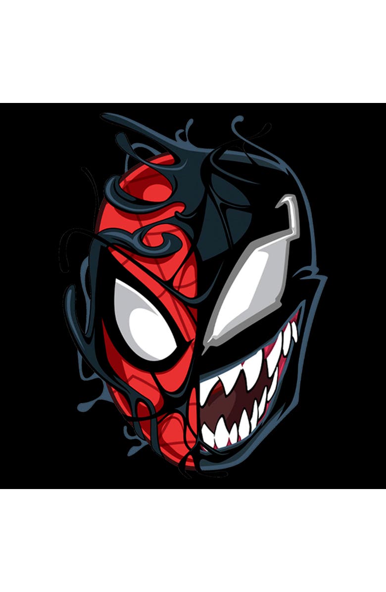 Marvel Boy's Marvel Spider-Man Venom Mask Split Graphic T-Shirt, Alternate, color, Black