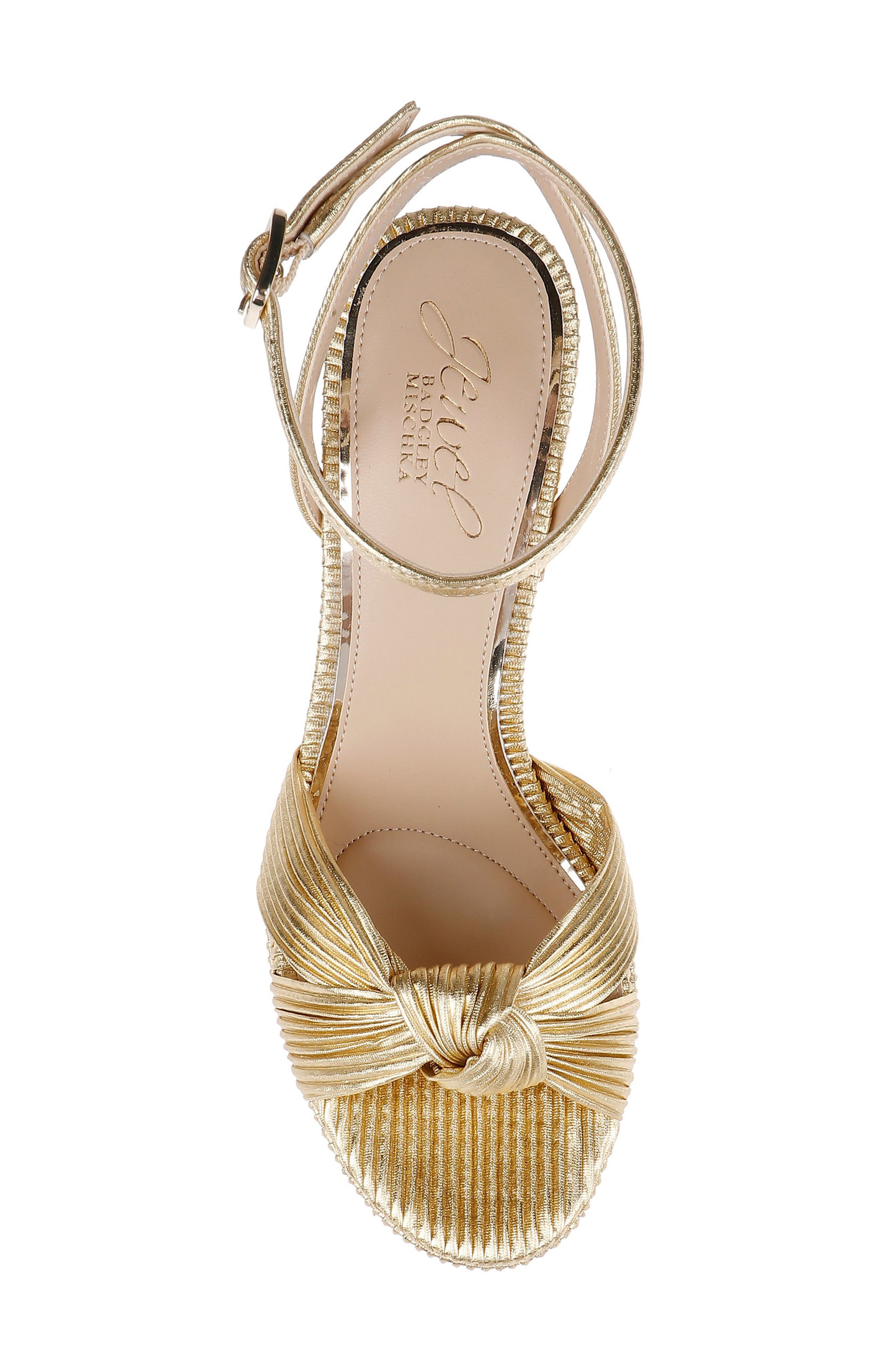 Tyler Ankle Strap Platform Sandal, Alternate, color, GOLD FABRIC