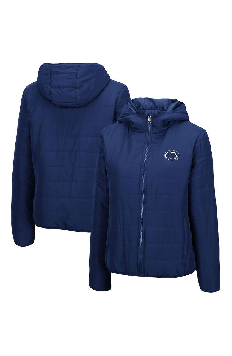COLOSSEUM Women's Colosseum Navy Penn State Nittany Lions Arianna Full-Zip Puffer Jacket, Main, color,