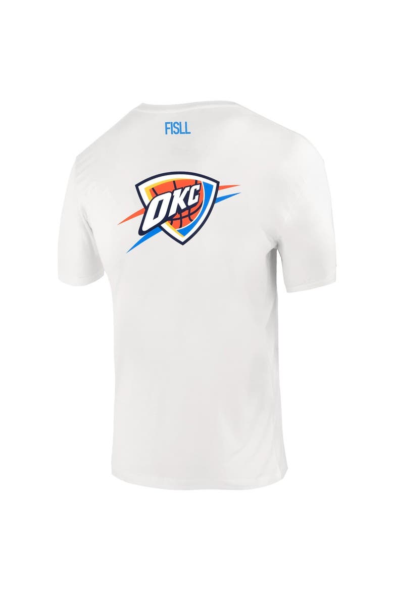 Unisex FISLL  White Oklahoma City Thunder Burst Logo T-Shirt, Alternate, color, White