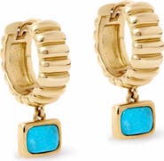 Astley Clarke Gold Aurora Ridge Turquoise Drop Huggies