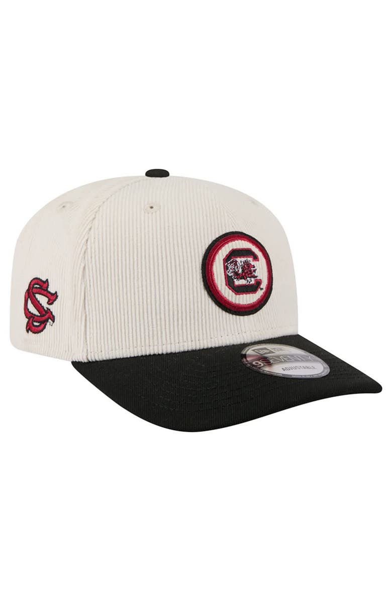 New Era Men's New Era Cream/Black South Carolina Gamecocks Loyal Corduroy 9SEVENTY Adjustable Hat, Main, color, Cream