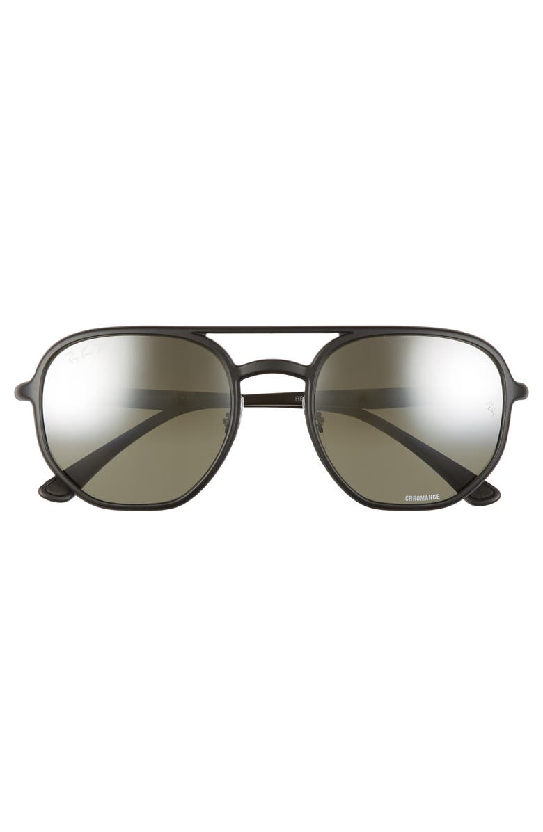 Ray-Ban 53mm Chromance Polarized Aviator Sunglasses, Alternate, color, Black/ Grey Grad Polar