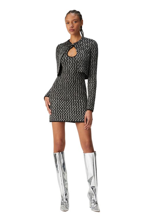 MISSONI MISSONI EMBOSSED ZIG ZAG CARDIGAN WITH SEQUINS 