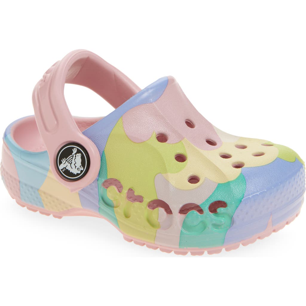 Crocs Kids' Baya Print Clog In Petal Pink