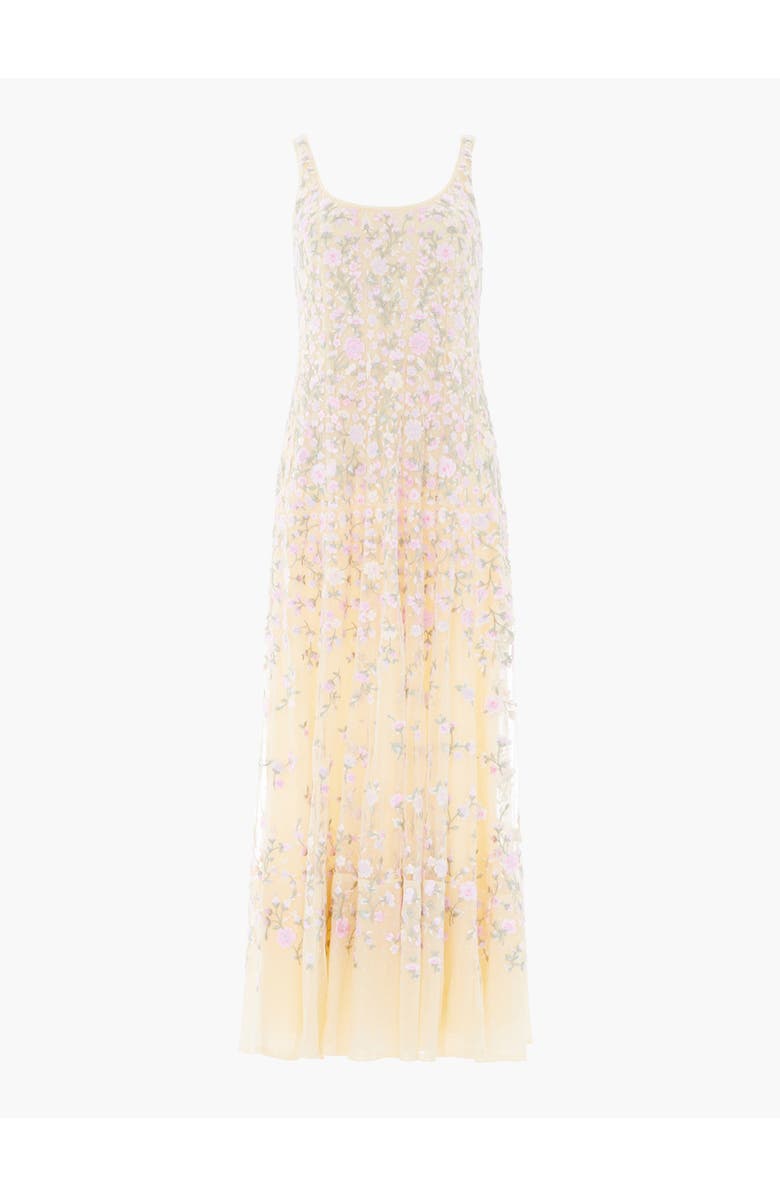 Needle & Thread Sylvia Rose Scoop Neck Ankle Gown, Alternate, color, Lemon Sorbet/Pastel