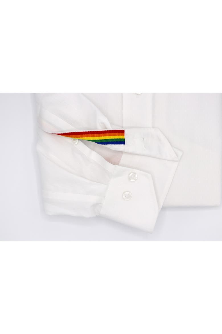Solid Textured Non Iron Trim Fit Dress Shirt, Alternate, color, WHITE