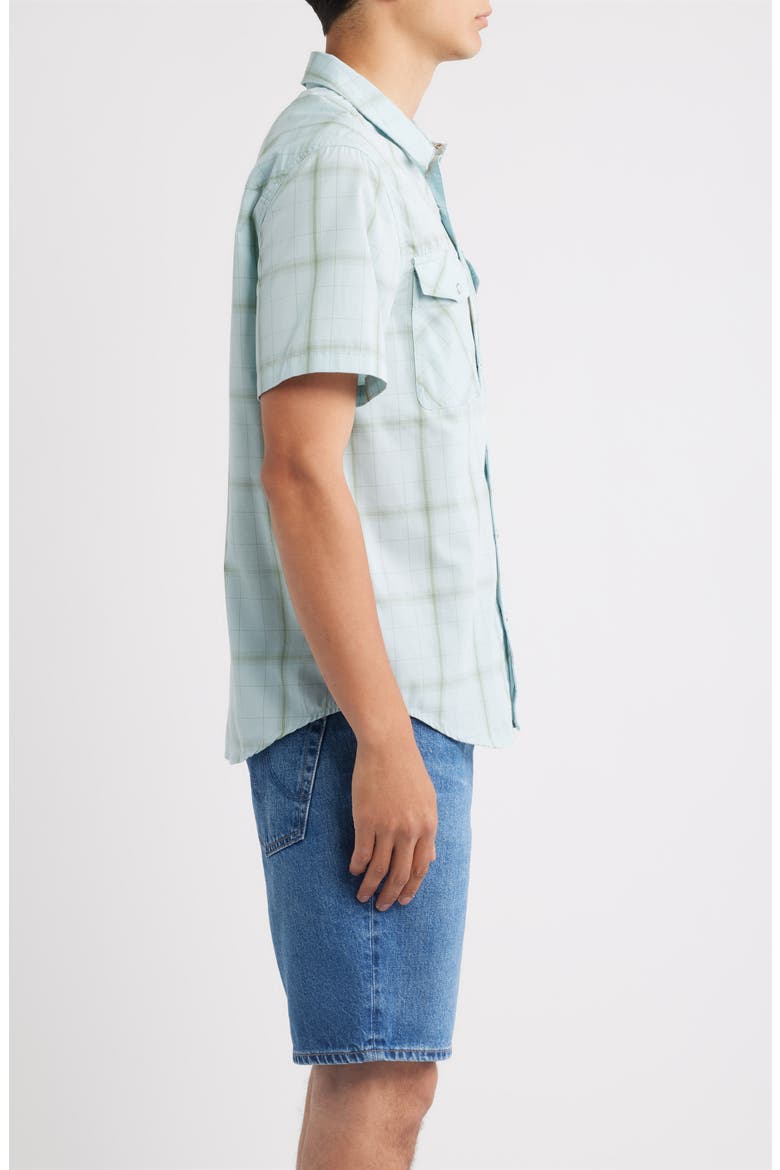 The Breezy Wayne Plaid Short Sleeve Shirt, Alternate, color, SEAFOAM PLAID